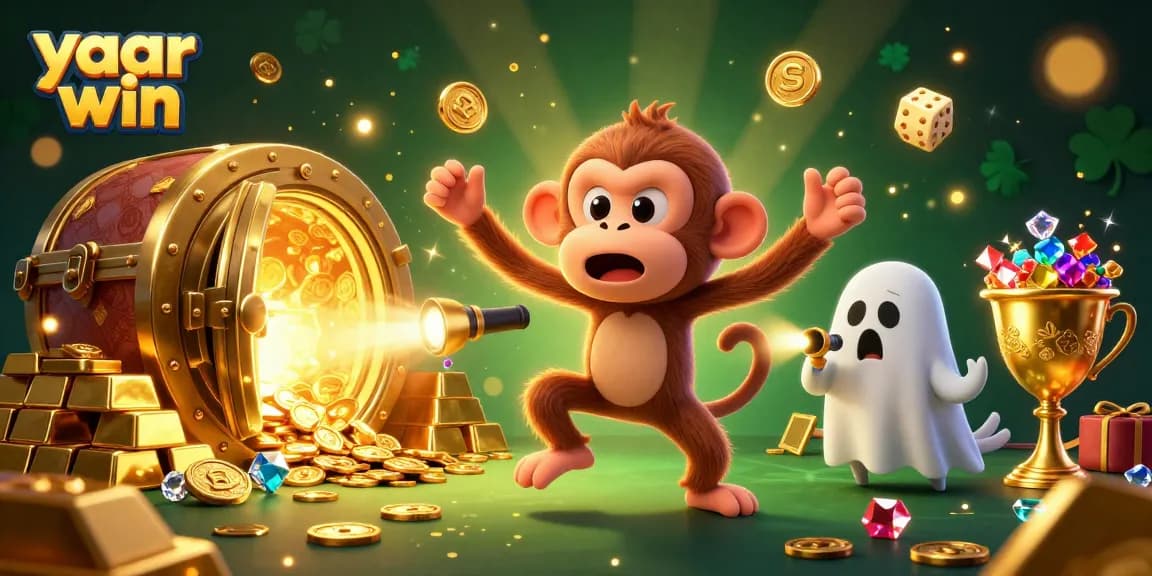Experience thrilling yaar win adventures with a playful ghost-monkey in a haunted casino.