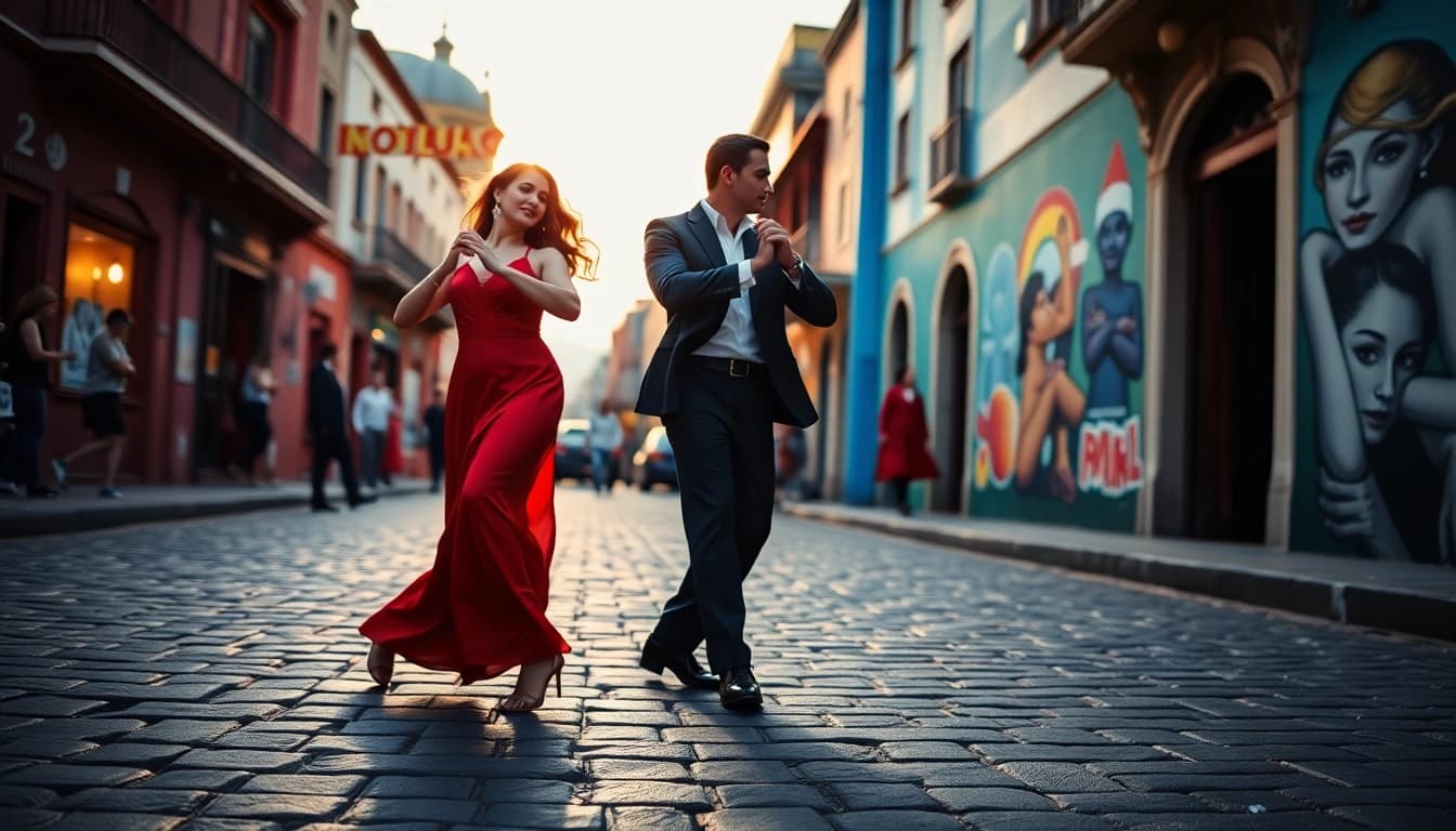 Beleef de Buenos Aires tango tour met dansers in La Boca en kleurrijke achtergronden.