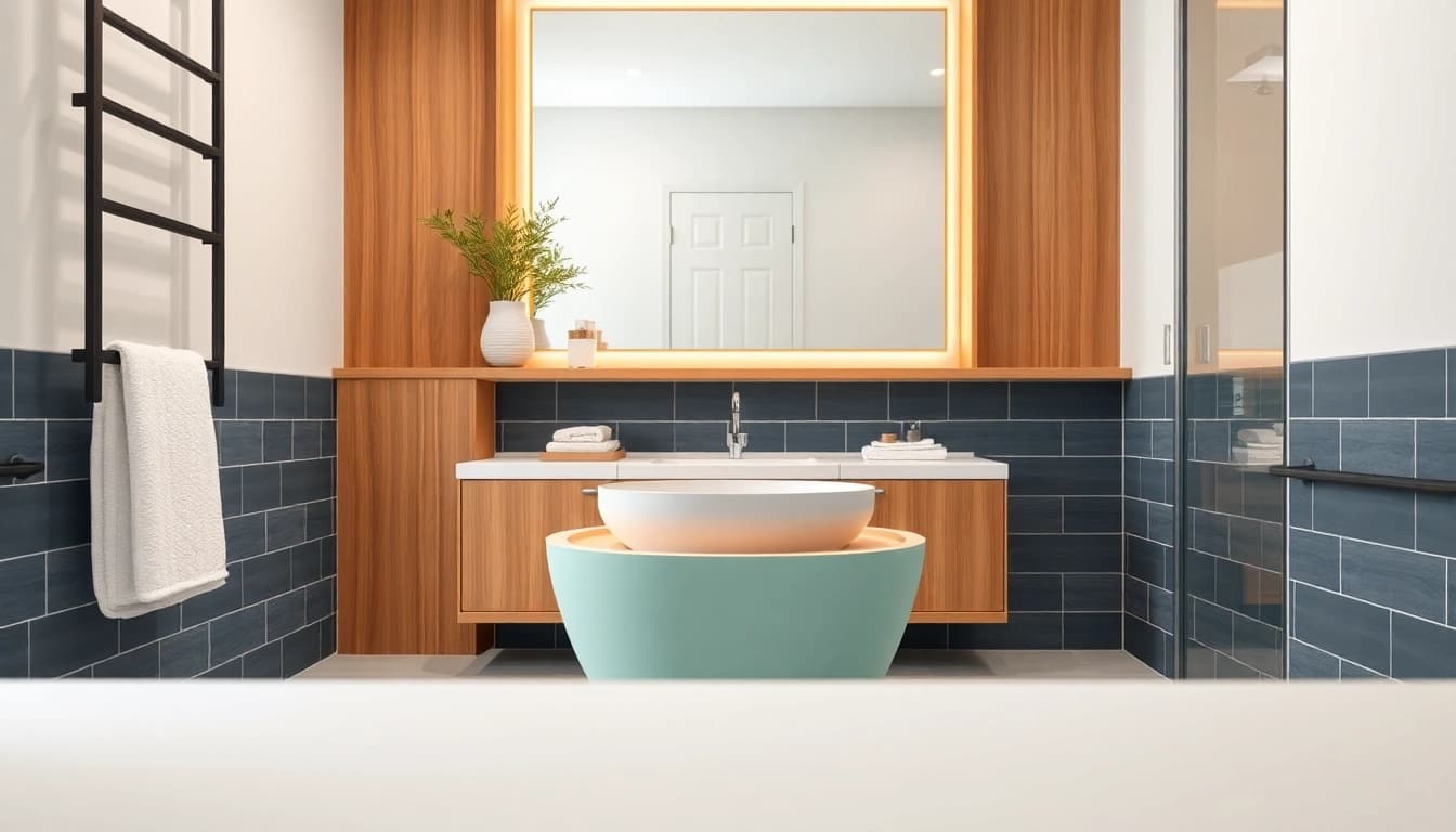 Enhance your small bathroom remodel with a modern touch and stylish features that optimize space.