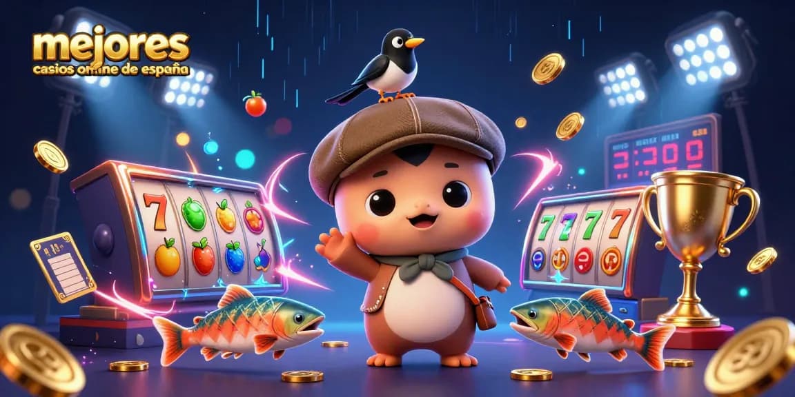 Descubre los mejores casinos online de España con esta ilustración 3D llena de juegos y diversión.