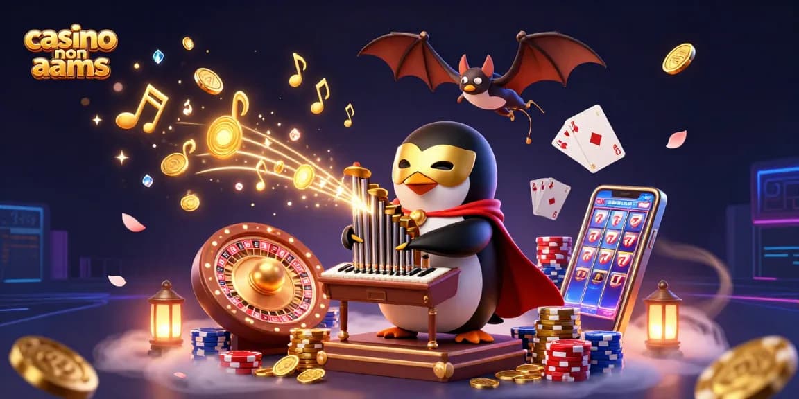 Gioca nei migliori casino non AAMS con un pinguino fantasma che suona l'organo e distribuisce monete d'oro.