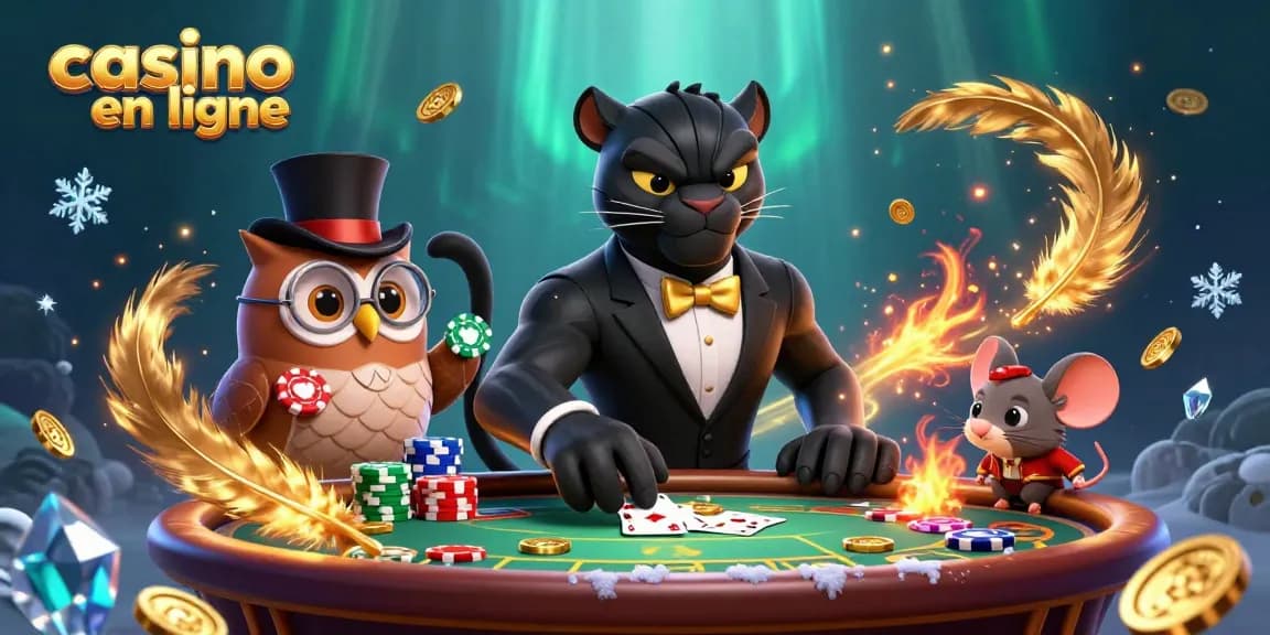 Gagnez avec le casino en ligne, une illustration captivante de jeux de cartes animée.