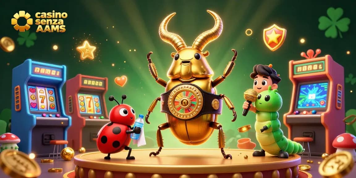 Gioca in casino senza AAMS, con un'aura di vittoria e avventura, circondato da emozioni e simboli di gioco.