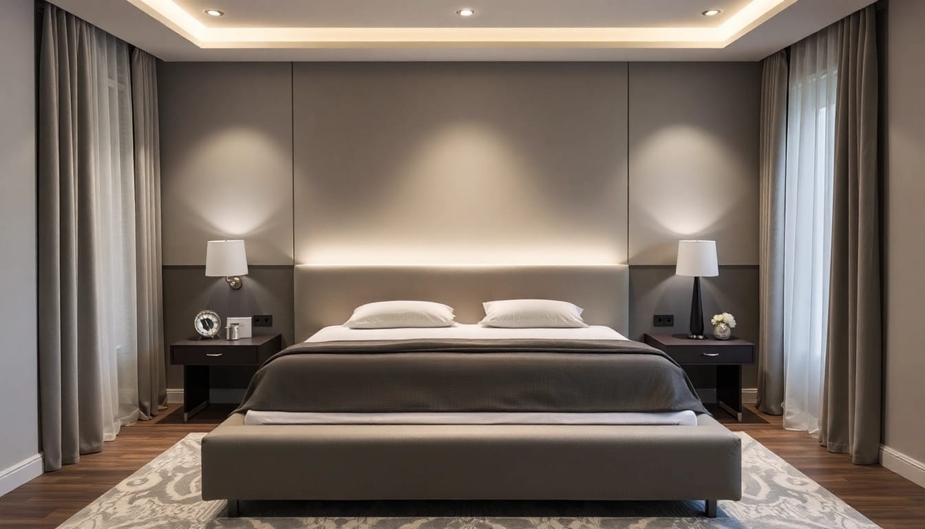 Materasso matrimoniale memory in una camera da letto elegante, ideale per un sonno rigenerante.