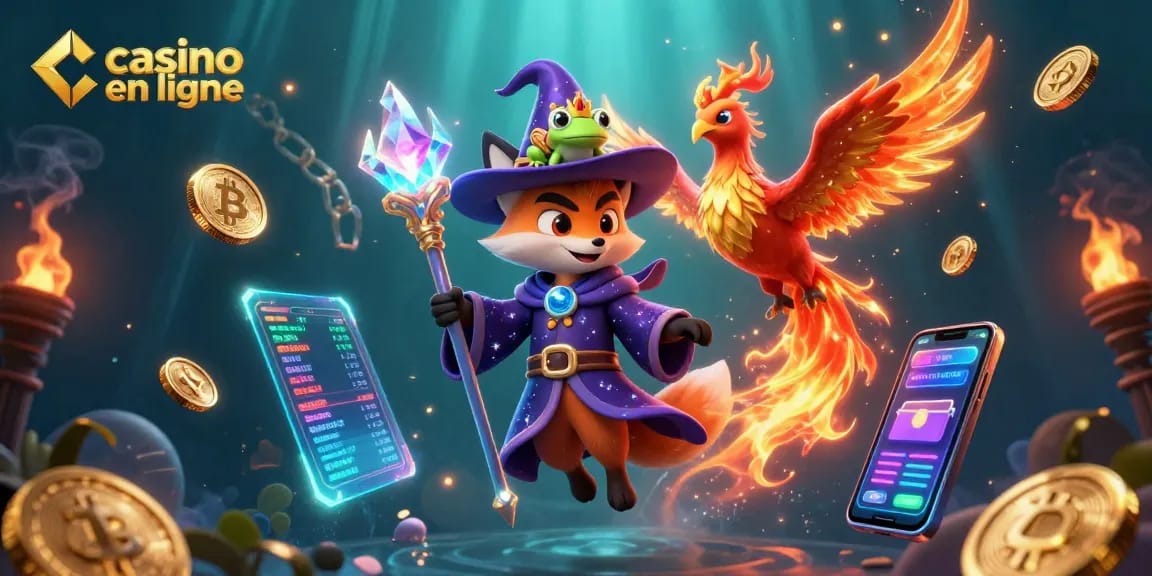 Profitez du meilleur du casino en ligne avec cette illustration riche d'énergie et de magie.
