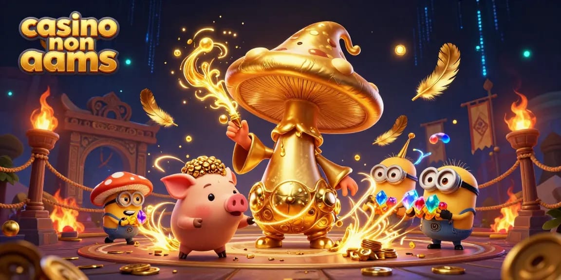 Giocatori al casino non AAMS mentre esplorano un mondo magico pieno di tesori e giochi d’azzardo.