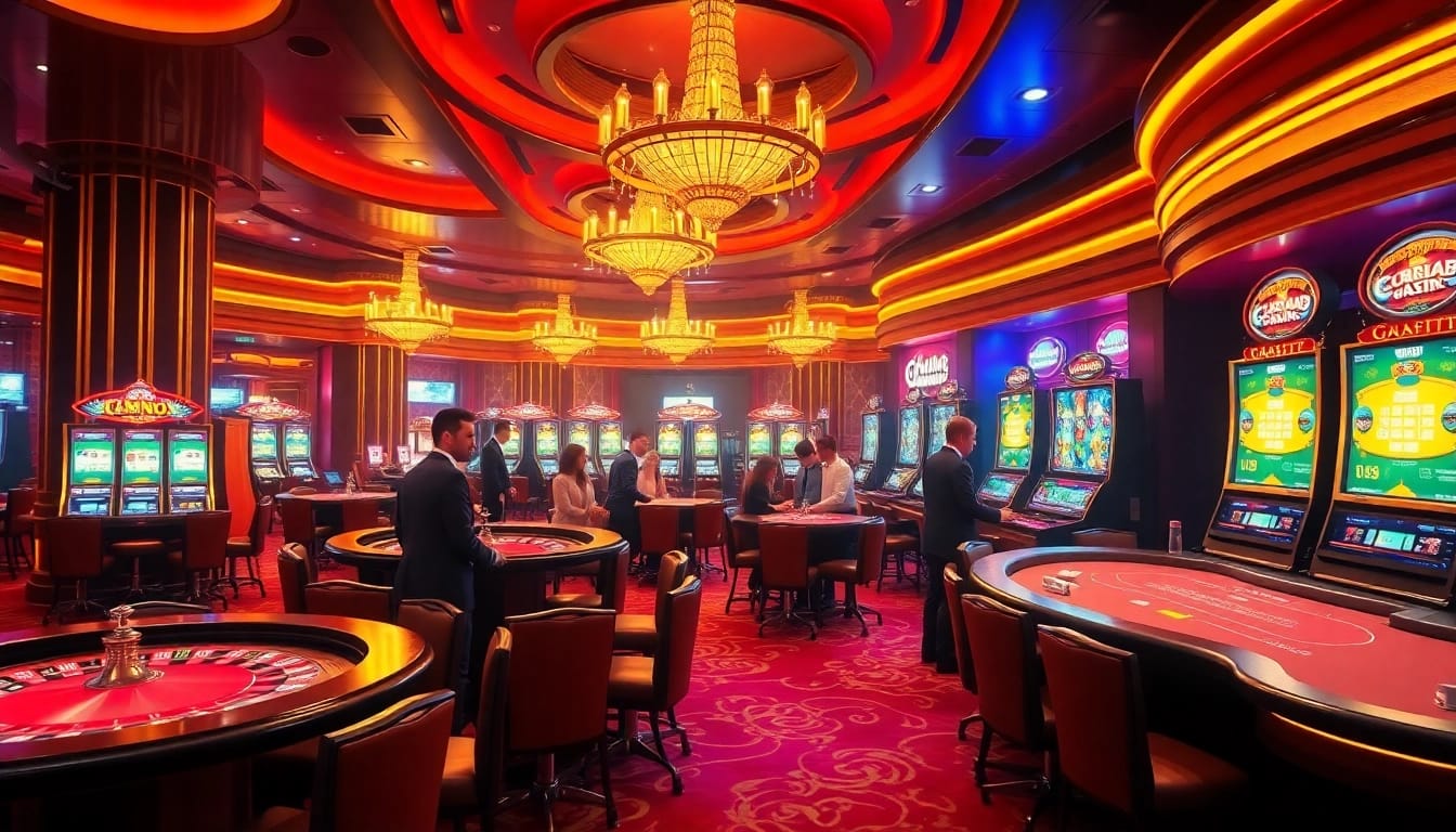 Expérience de jeu passionnante au casino en ligne Français 2026 avec des joueurs aux tables de roulette et de blackjack.