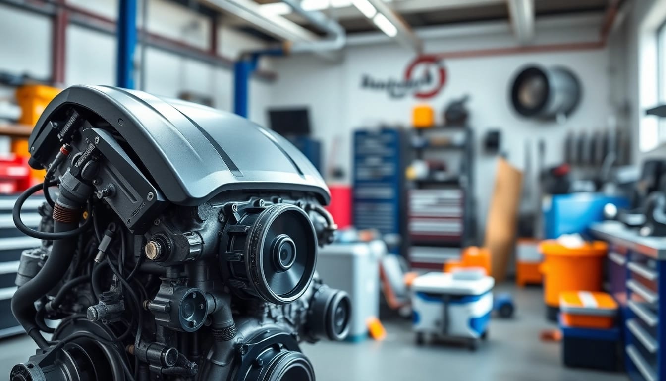 Approved Engines showcased in a professional automotive workshop environment