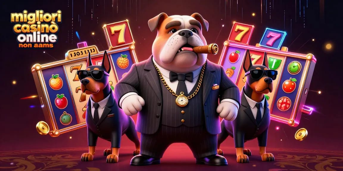 Gioca nei migliori casinò online non AAMS con un bulldog mafioso e guardie. Scommetti per vincere!