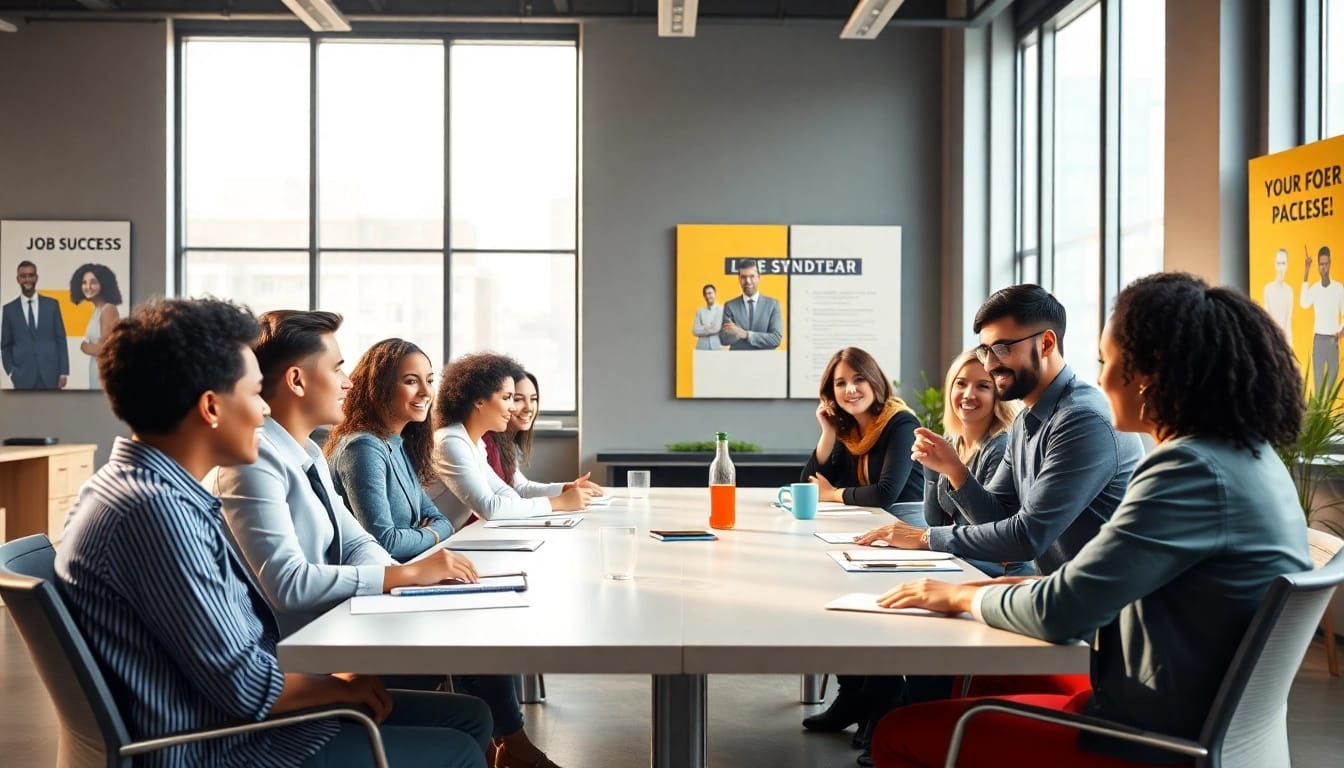 Explore free job post new york opportunities with dynamic professionals in a modern office.