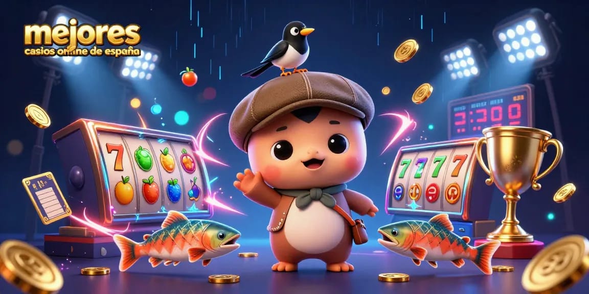 Descubre los mejores casinos online de España con esta ilustración 3D llena de juegos y diversión.