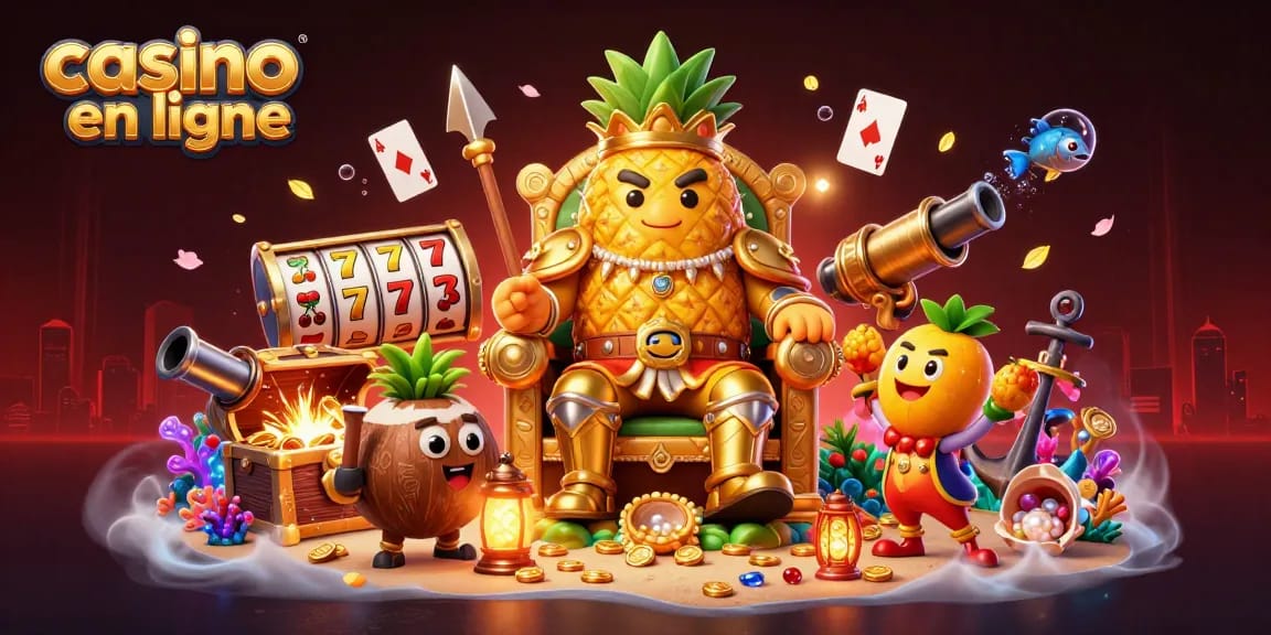 Jouez au casino en ligne avec des éléments colorés dans une illustration captivante de casino.