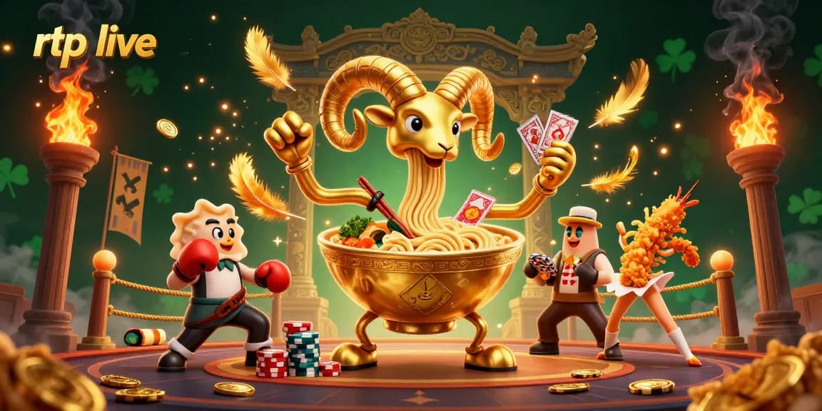 Experience the excitement of rtp live with dynamic casino characters in a vibrant 3D scene.