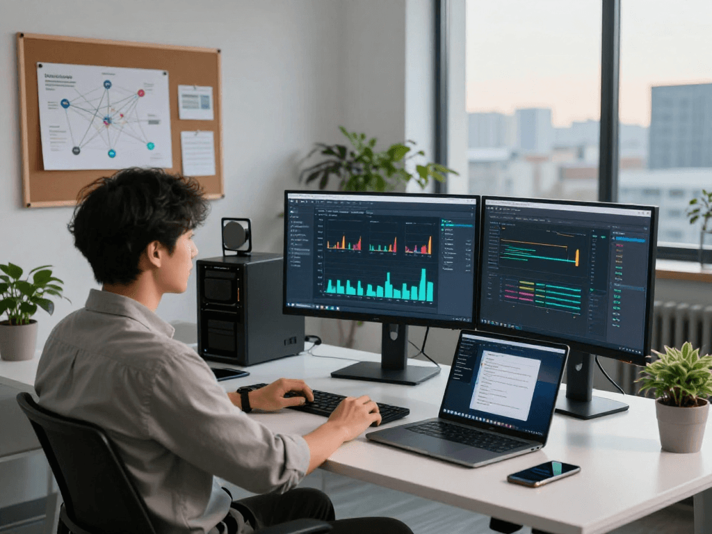 Gestión de Servidores VPS Windows en México con profesional en oficina moderna