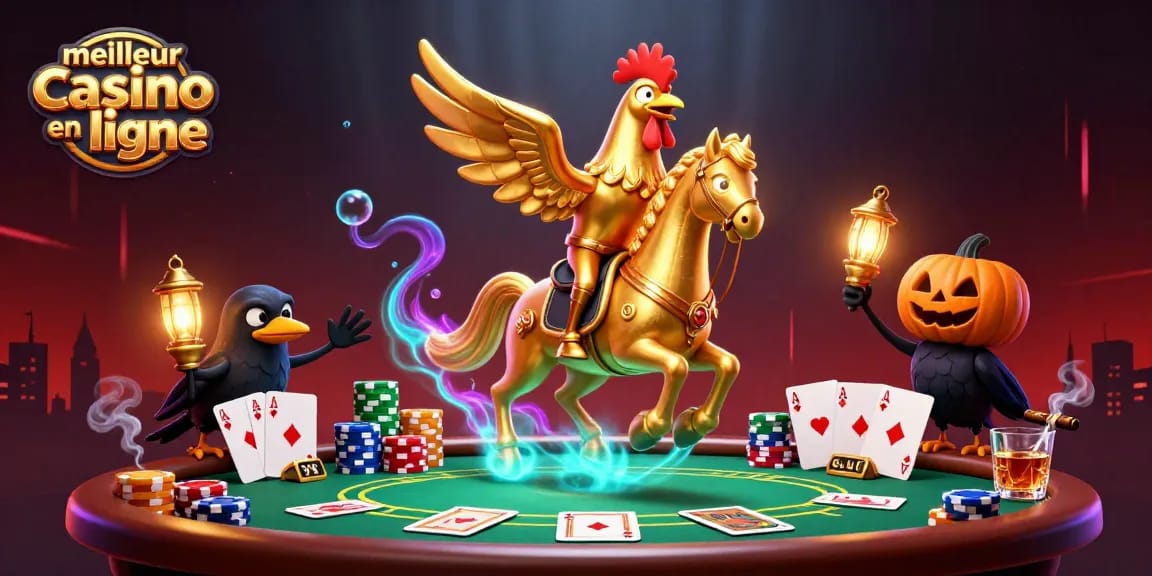 Découvrez le meilleur casino en ligne avec une illustration 3D dynamique de personnages de casino.
