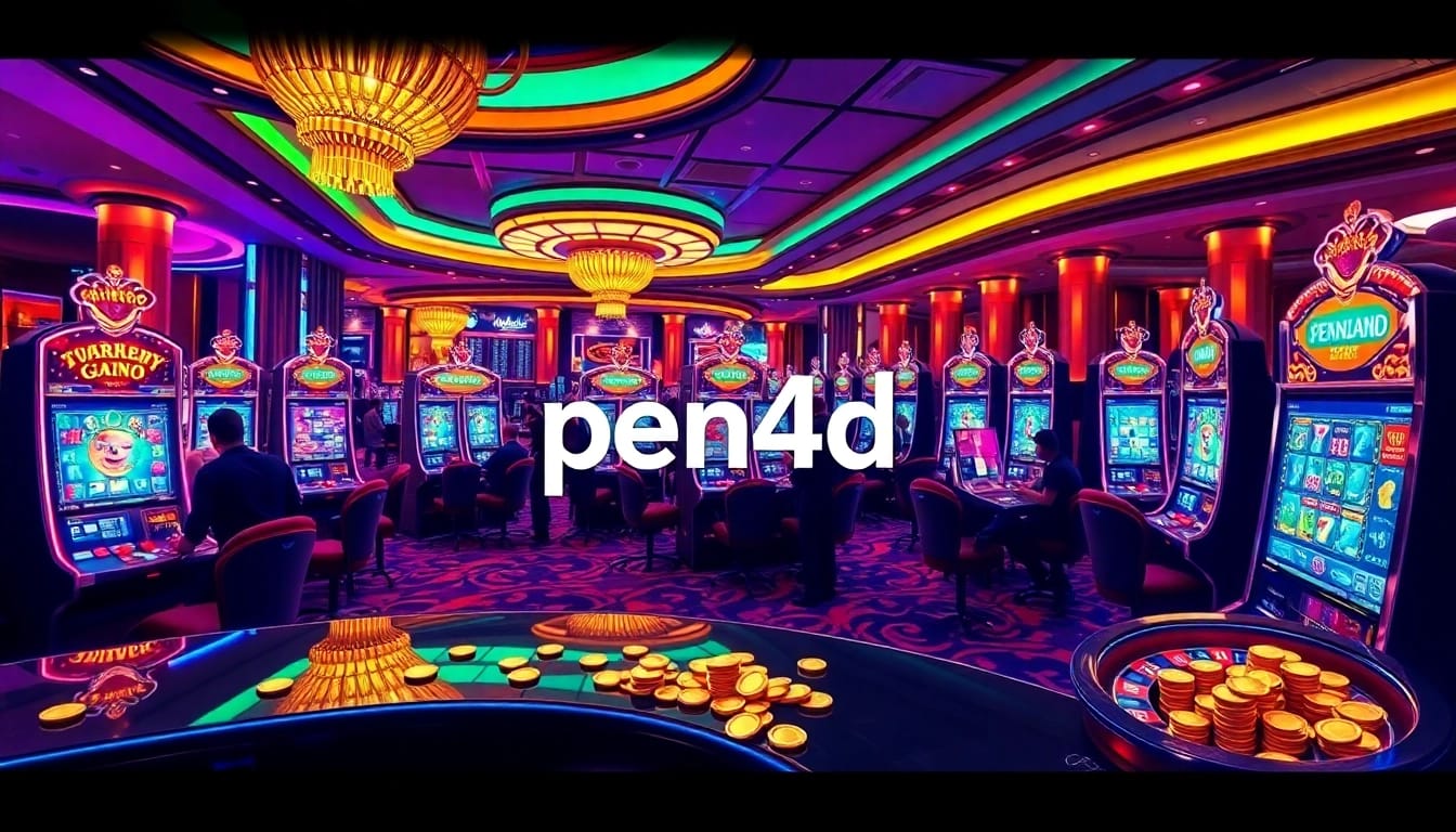 Players engaging with the pen4d slot machines in a vibrant casino atmosphere.