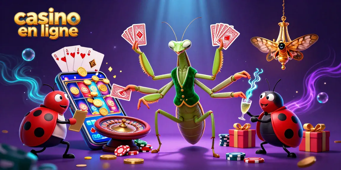 Vivez l'excitation d'un casino en ligne avec un caméléon de jeu, des jetons et des cartes.