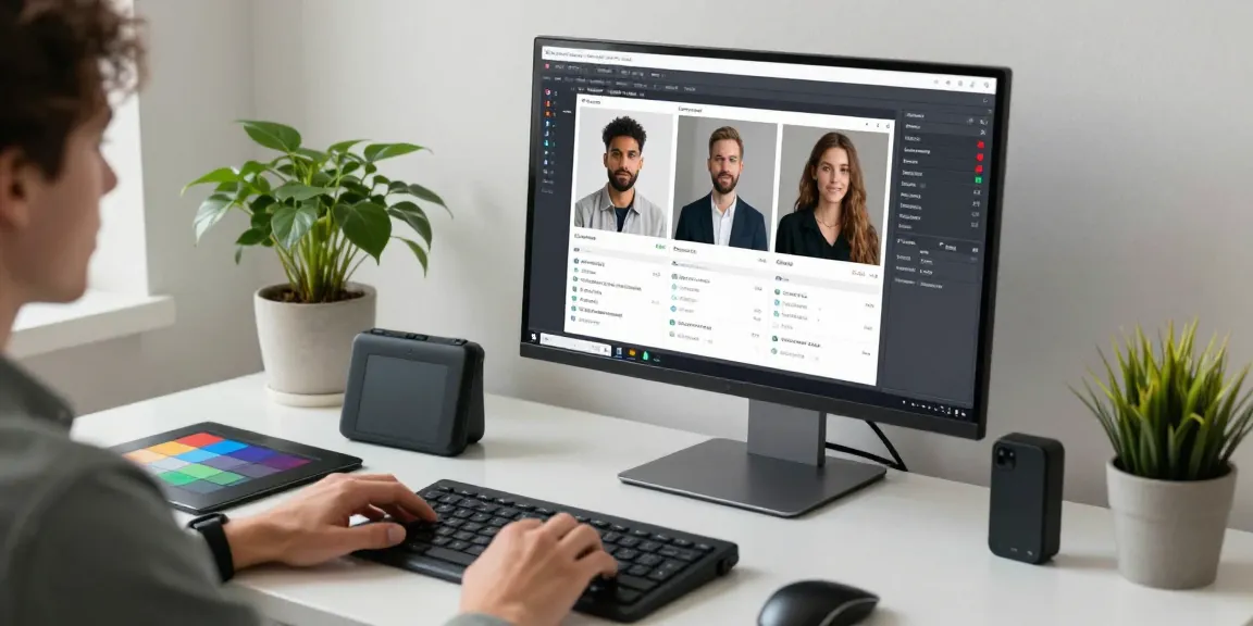 AI detector interface displayed on modern computer screen with image analysis results in a tech workspace.