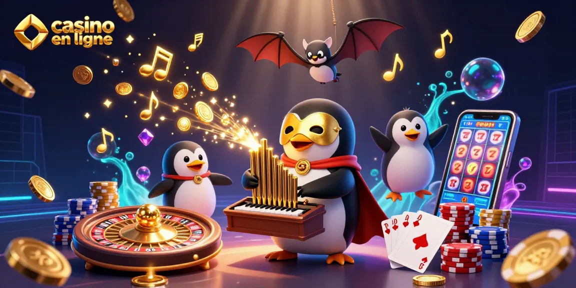 Découvrez un univers riche en jeux de casino en ligne avec des personnages animés et des éléments scintillants.
