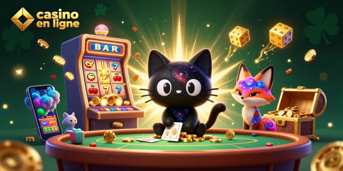 Jouer sur un casino en ligne avec un chat noir gravitationnel et un renard nébuleux captivant les joueurs.