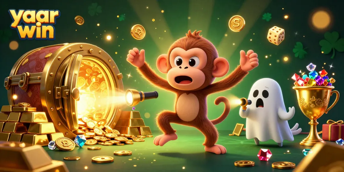 Experience thrilling yaar win adventures with a playful ghost-monkey in a haunted casino.