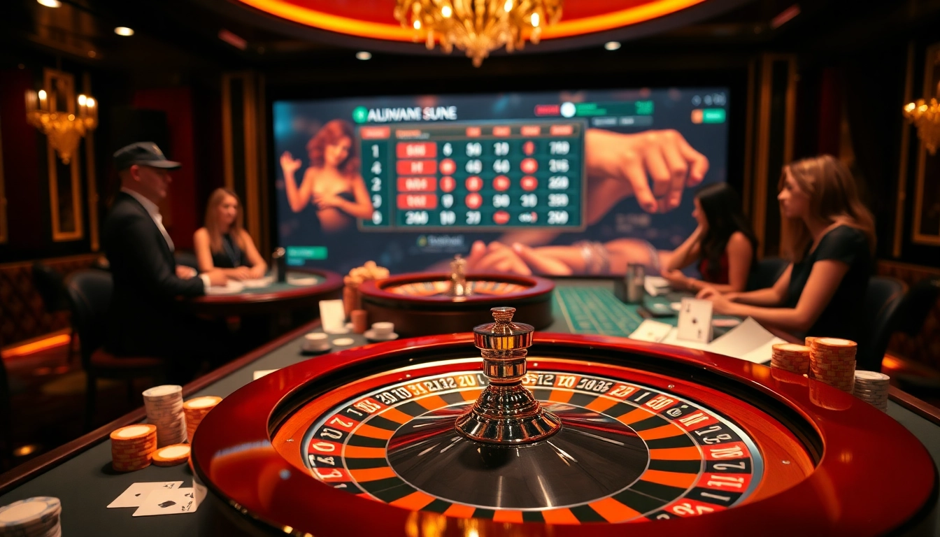 Des joueurs enthousiastes engagés dans des jeux d'argent en ligne dans un environnement de casino en ligne France fiable.