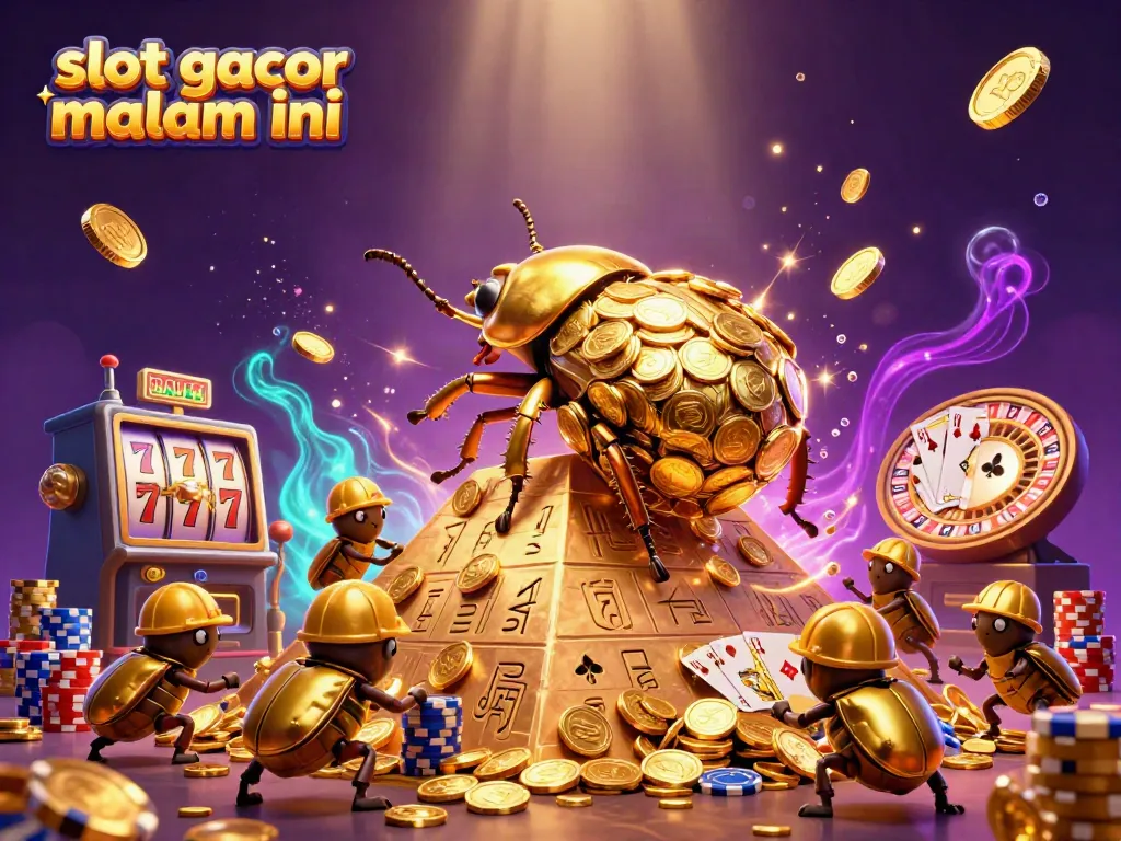 Menggulung bola emas, slot gacor malam ini menciptakan momen kemenangan gemerlap dalam ilustrasi kasino.