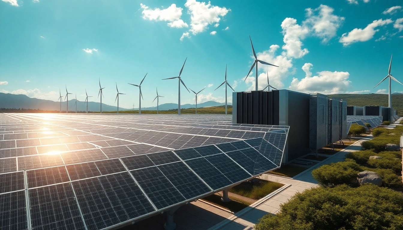 Futuristic cloud mining facility showcasing trusted cloud mining sites, powered by renewable energy sources.