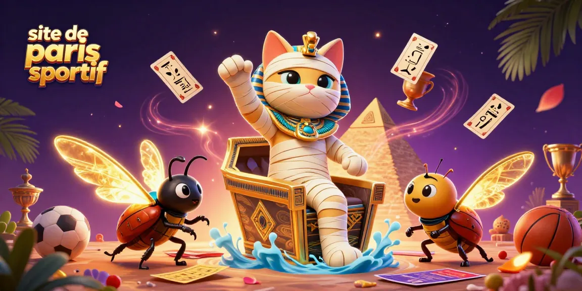 Illustre le site de paris sportif avec des paris sportifs captivants et des personnages dynamiques.