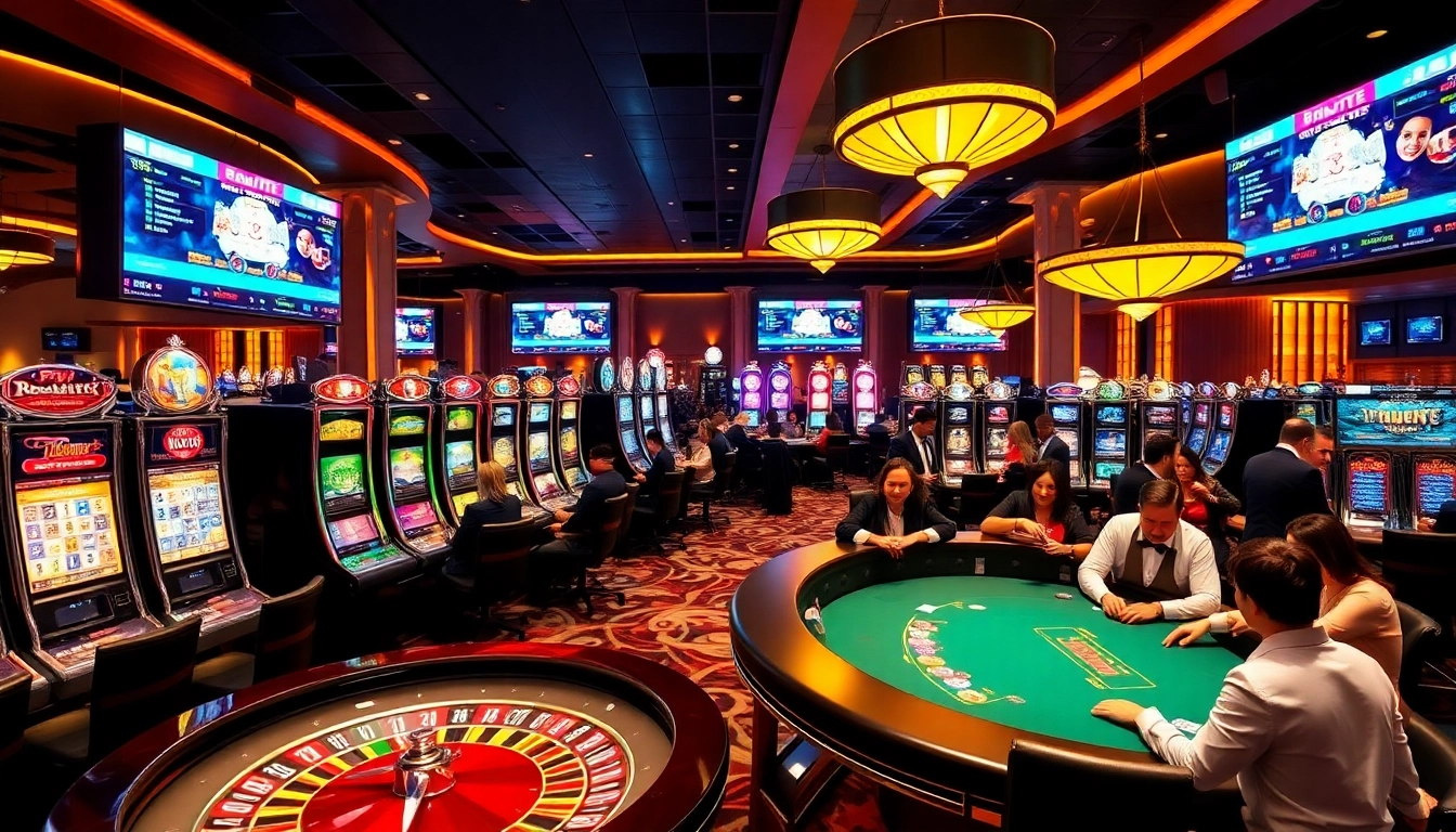 Experience the excitement at 777VIP with a lively casino scene full of gaming action.