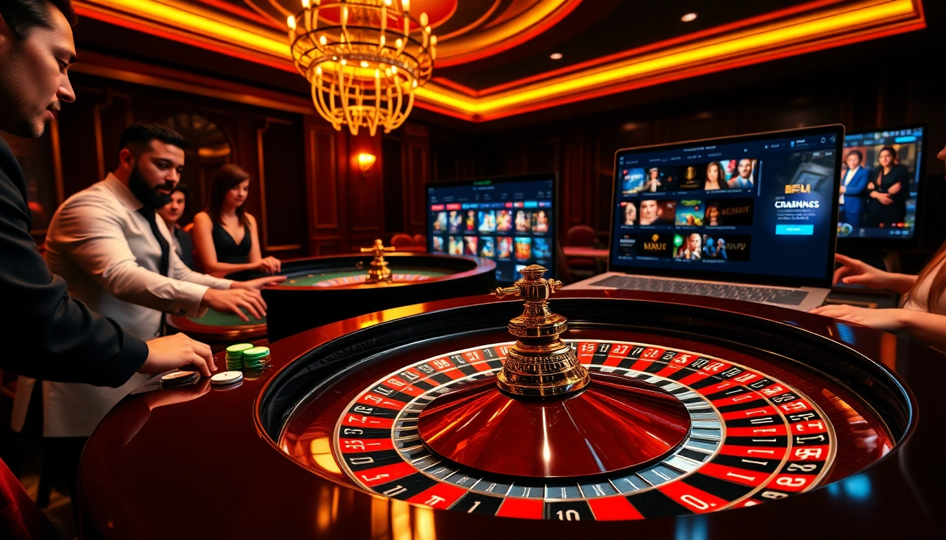 Découvrez l'excitation du casino en ligne France fiable avec des joueurs à une table de roulette.