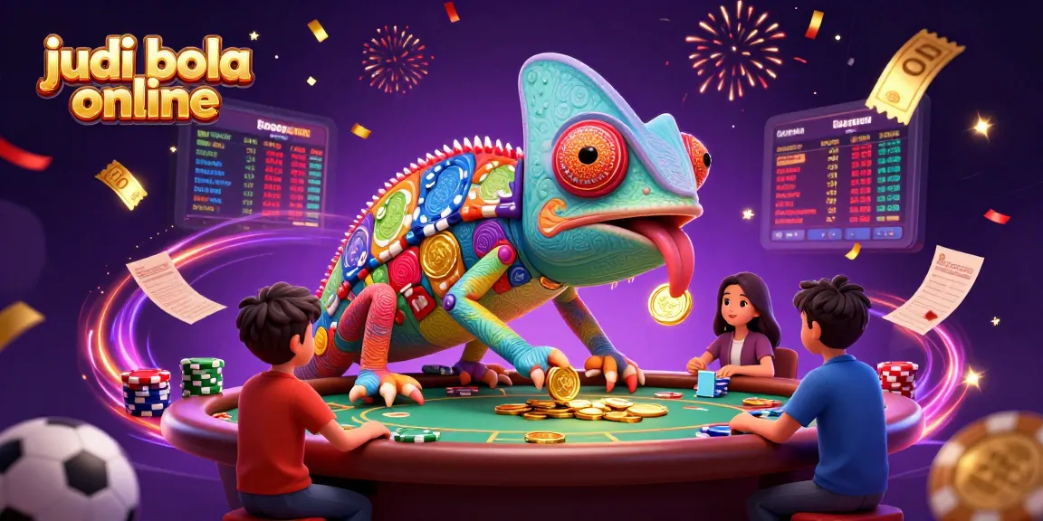 Engage in judi bola online with a vibrant chameleon casino owner and dynamic betting elements.