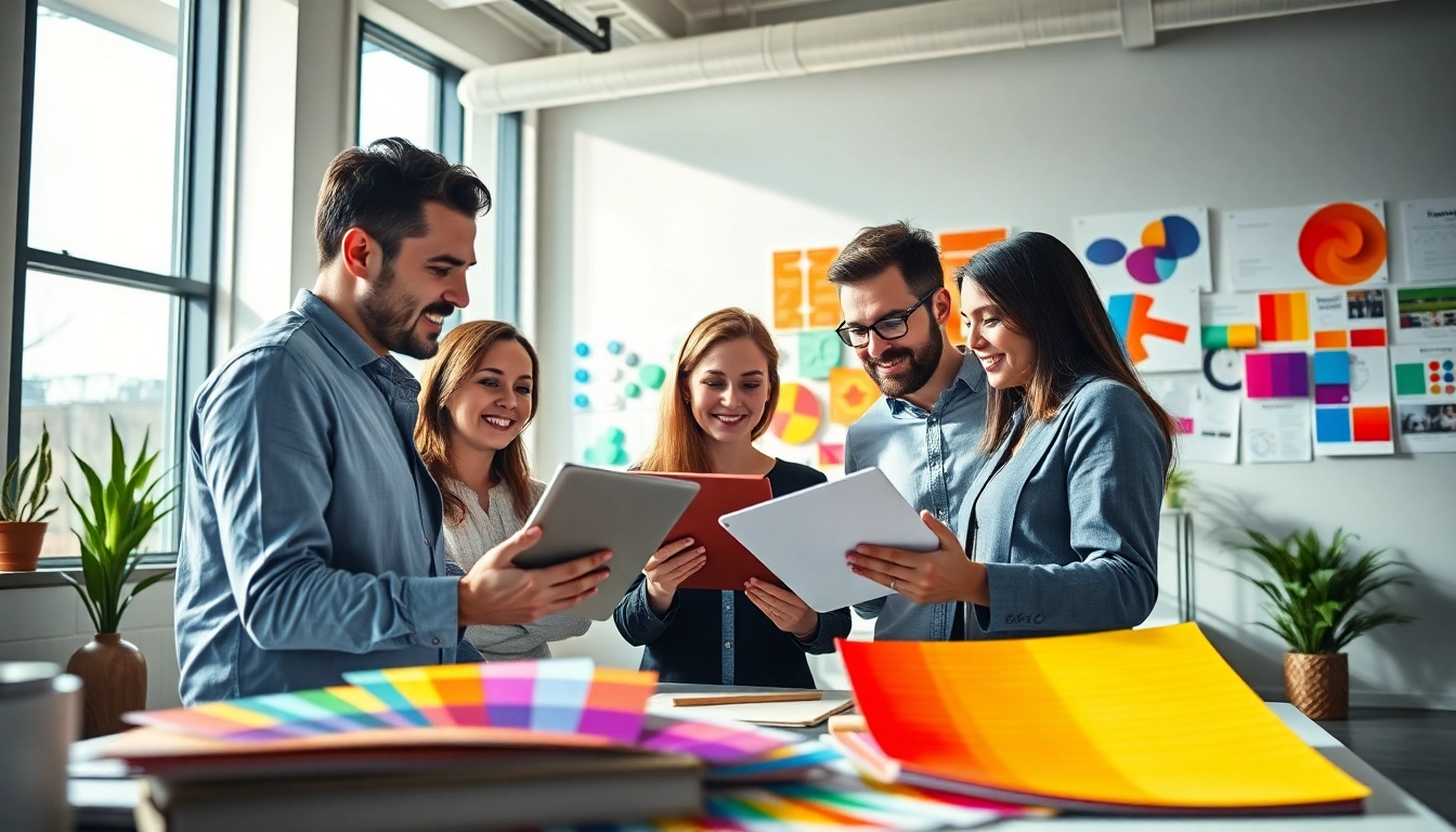 Team of designers creating innovative designs at https://bestdesignersintheworld.com/ in a modern workspace.