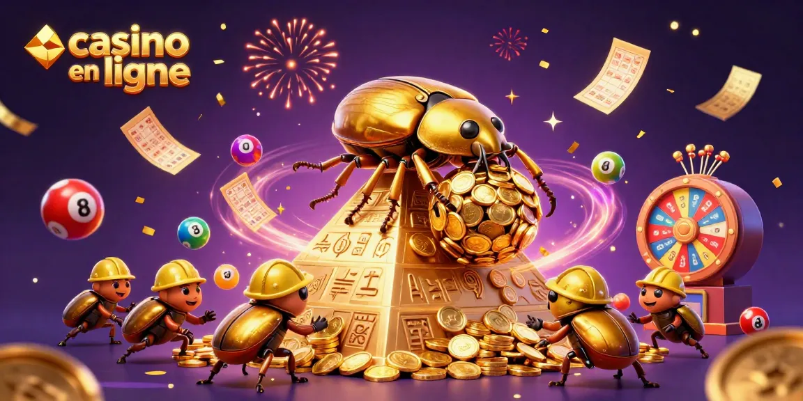 Participer à un casino en ligne avec des symboles et des éléments de jeu colorés.