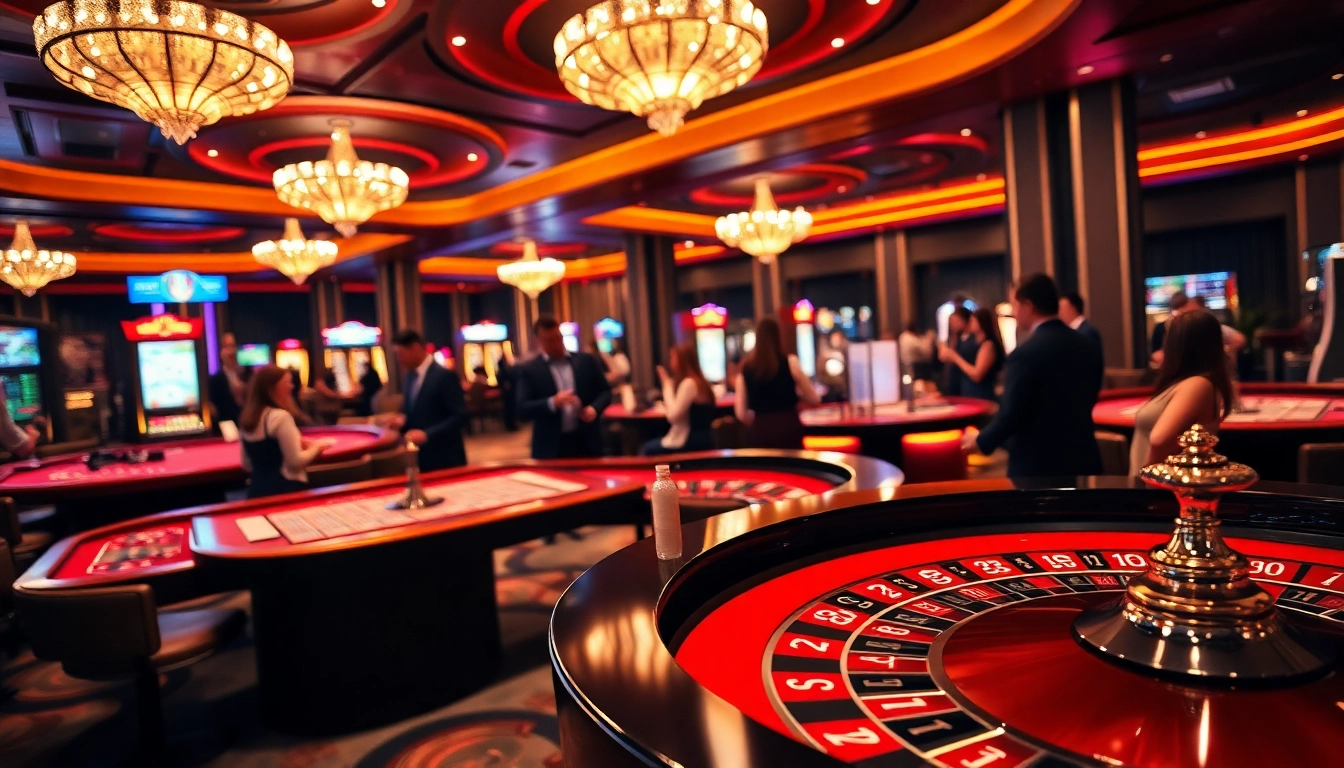 Neue casino bonus ohne einzahlung auf einem aufregenden Roulette-Tisch in einem lebhaften Casino.