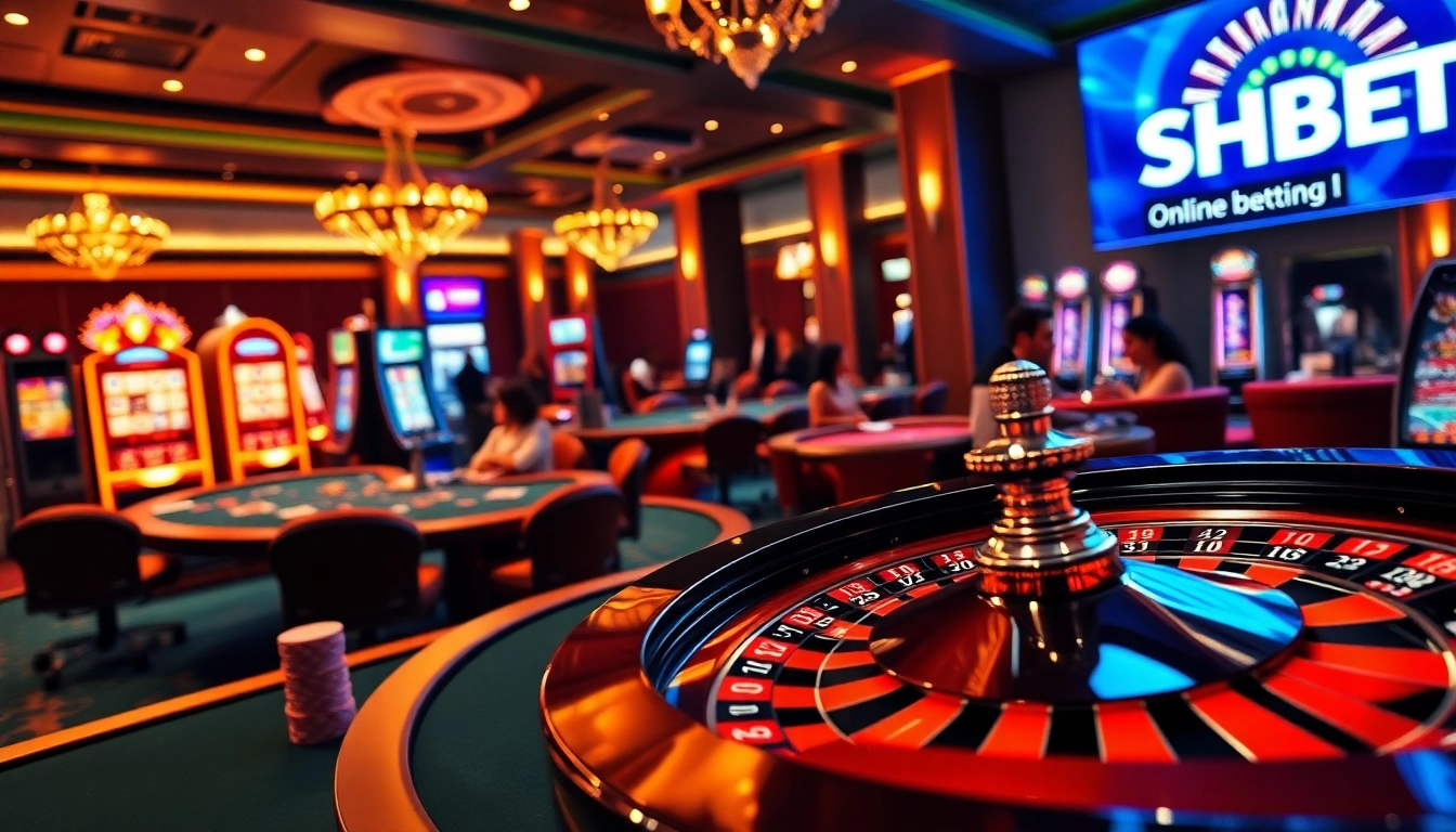 Experience the thrills of SHBET online casino with vibrant gaming visuals and exciting action.