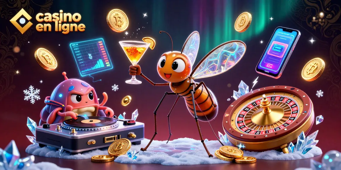 Plongez dans l'univers des casinos en ligne avec un dinosaure DJ et des éléments numériques ludiques.