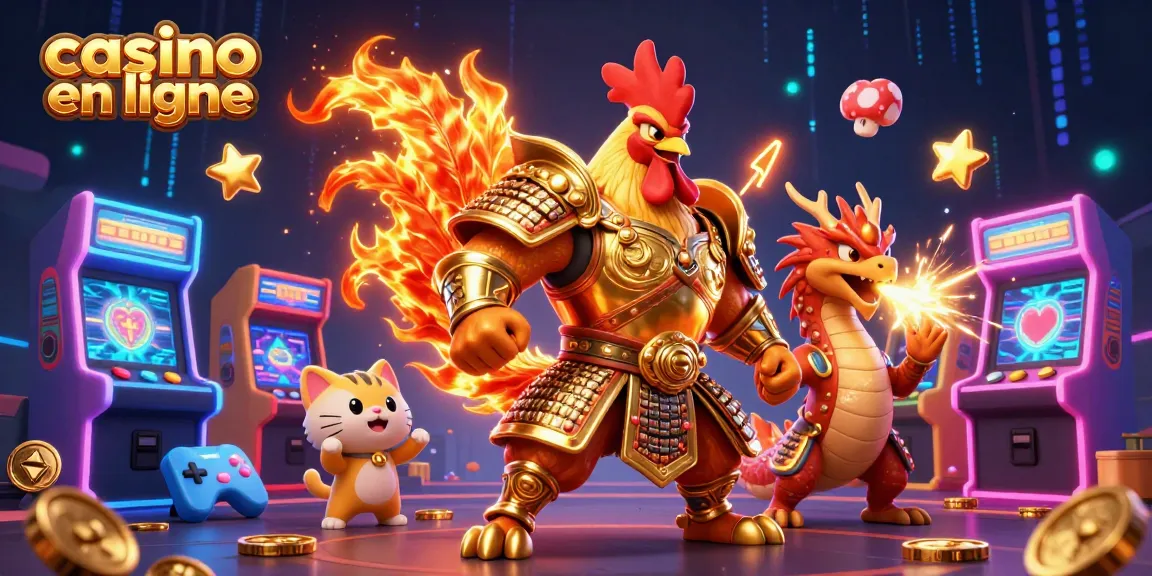 Jouez sur un casino en ligne et découvrez des aventures palpitantes avec un dragon et un poulet guerrier.