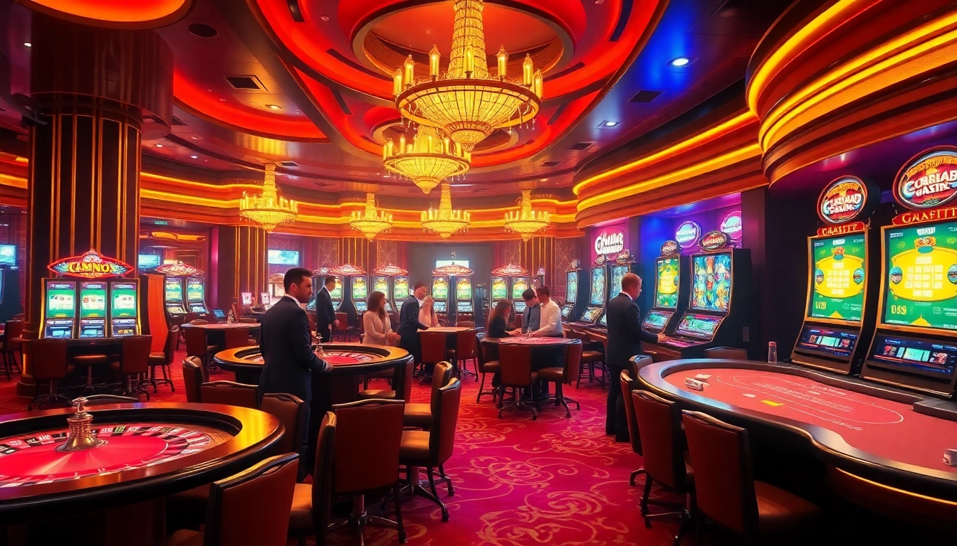 Expérience de jeu passionnante au casino en ligne Français 2026 avec des joueurs aux tables de roulette et de blackjack.