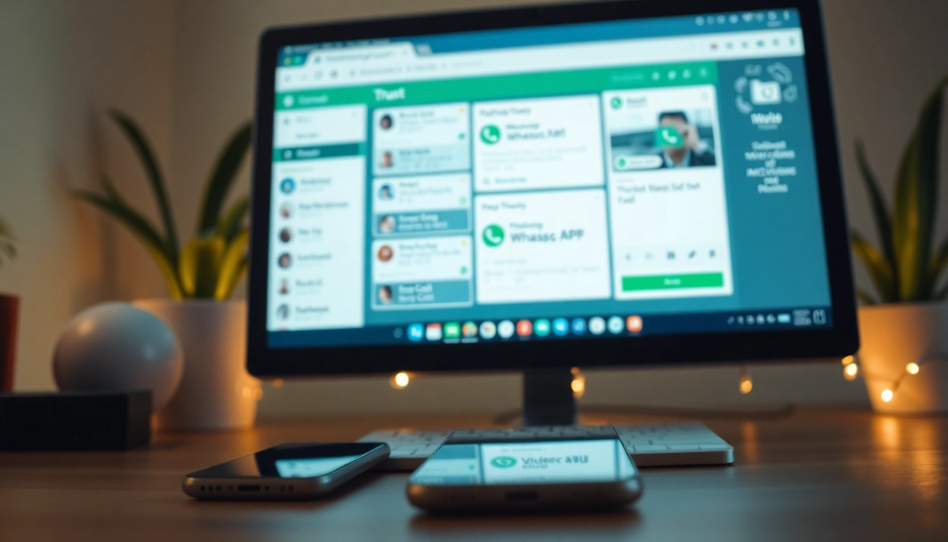 在 快连官网 展示快速发送消息和语音功能的 WhatsApp Web 界面