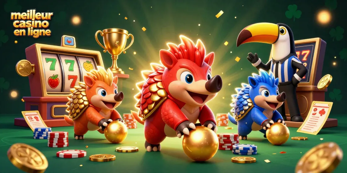 Jouez aux machines à sous au meilleur casino en ligne avec cette illustration colorée et dynamique.