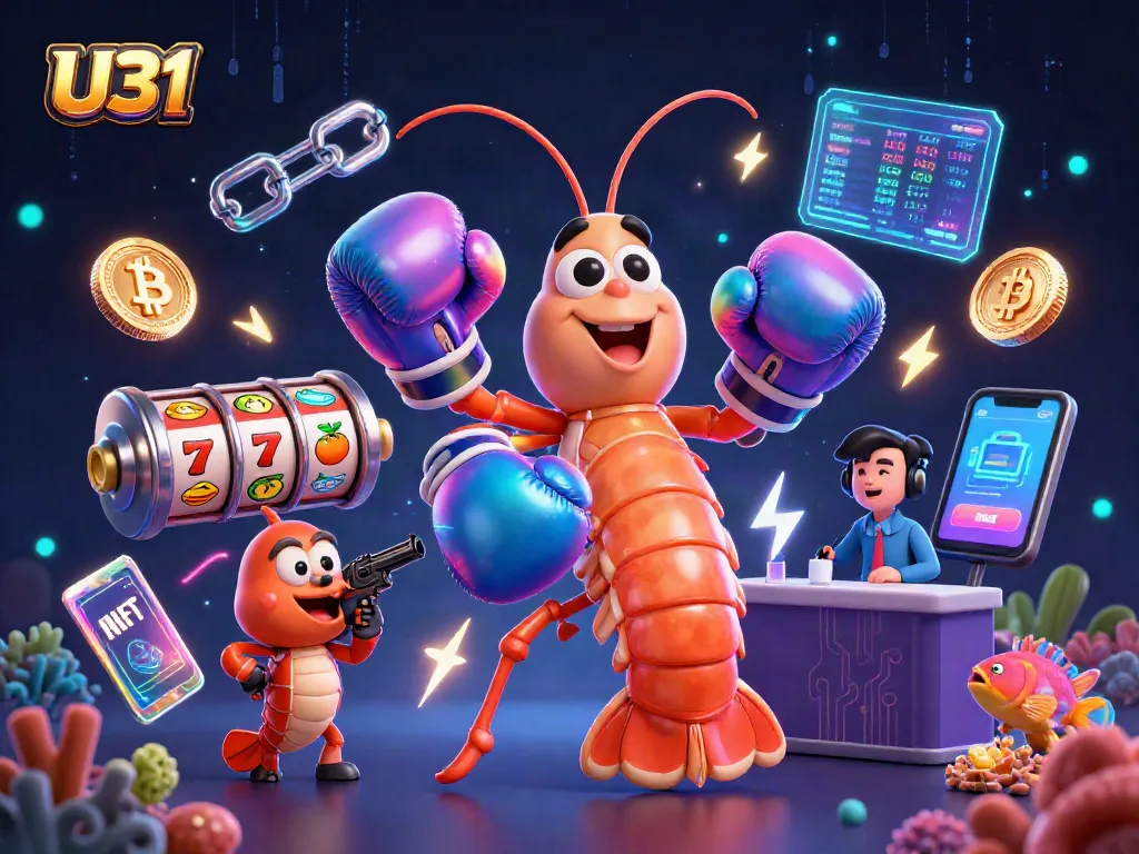 Engage with U31's exciting slots and jackpots through vibrant cartoon characters and neon visuals.
