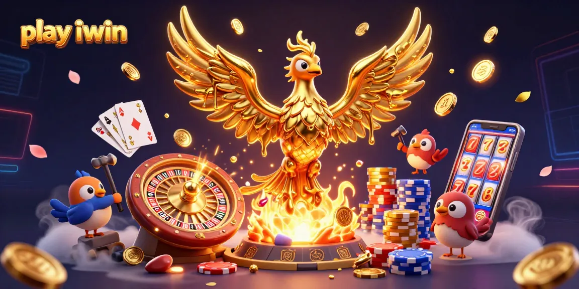 Play iwin for immersive gaming experiences with golden phoenix and casino elements.