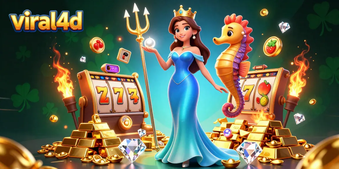 Experience the excitement of viral4d with engaging slot game visuals featuring treasures and characters.