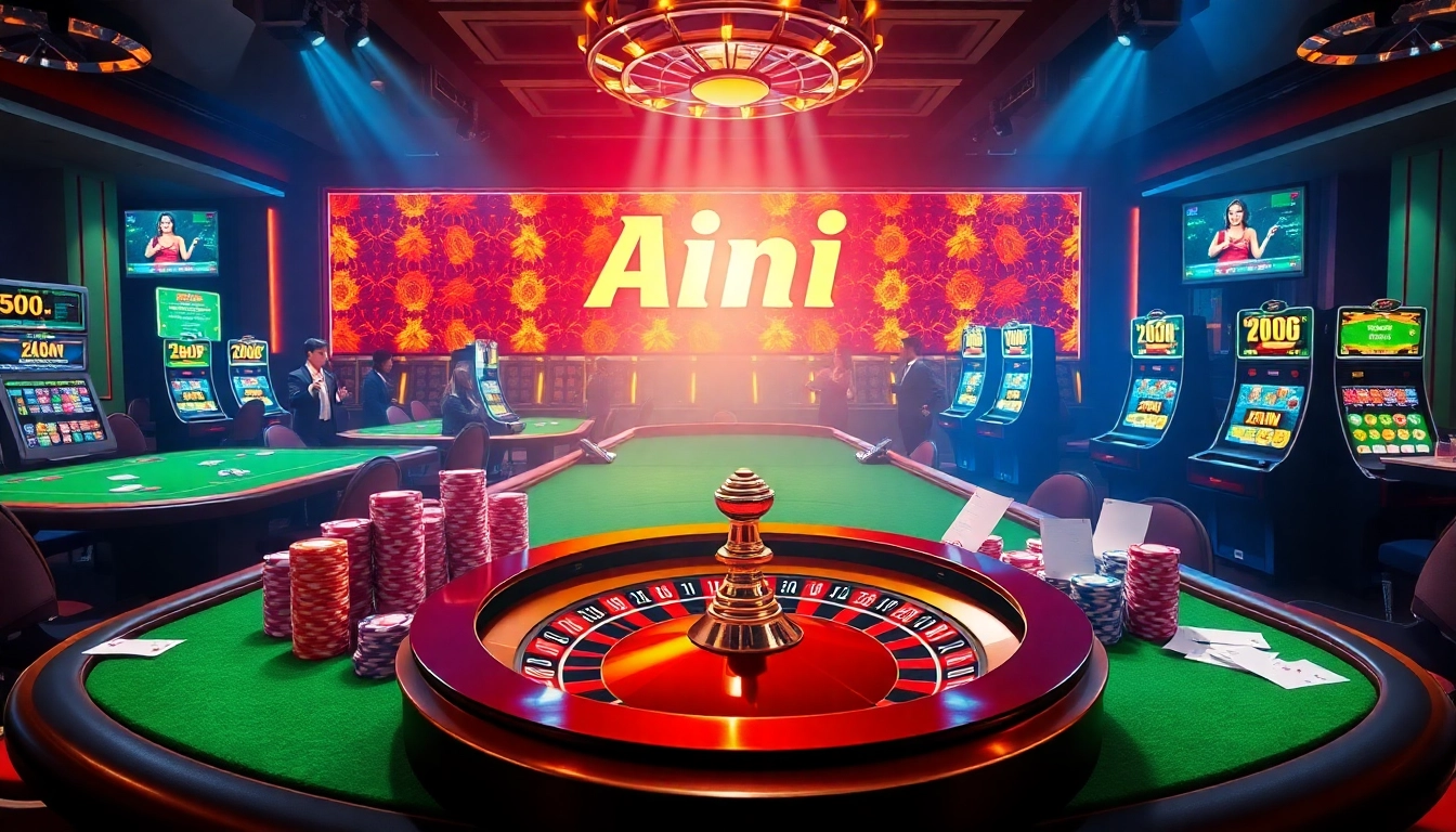 Scène captivante de 'casino en ligne argent réel france' avec des tables vibrantes et des joueurs s'engageant dans une interface de jeu en ligne.