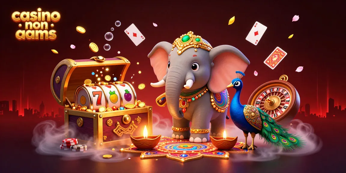 Gioca nel casino non aams con un elefante e simboli colorati dei giochi d'azzardo.