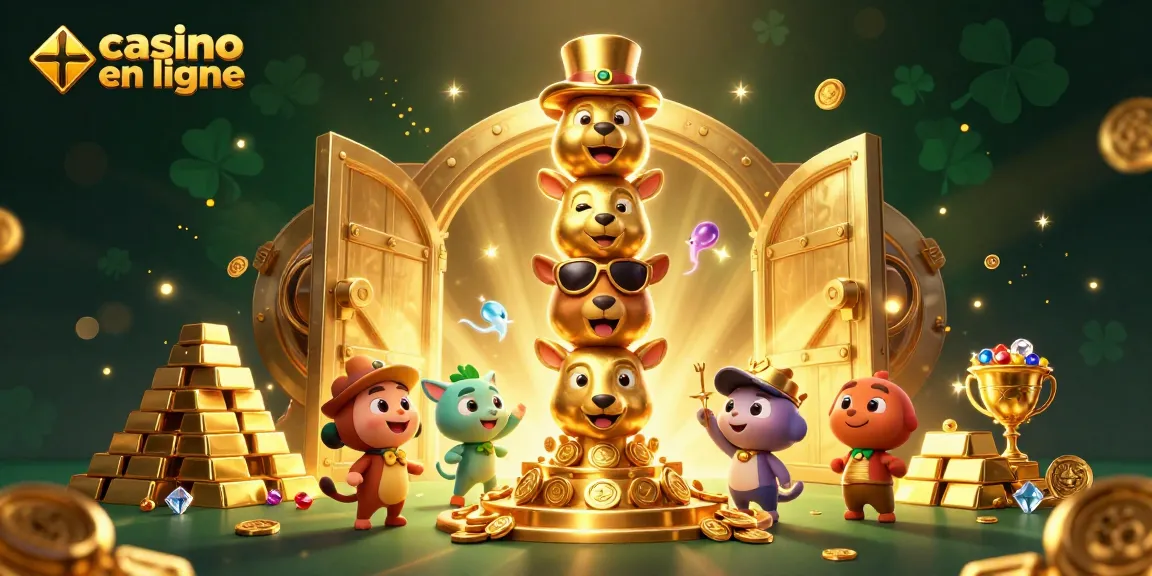 Jouez dans un casino en ligne captivant avec un totem bulle d'or entouré de richesses.
