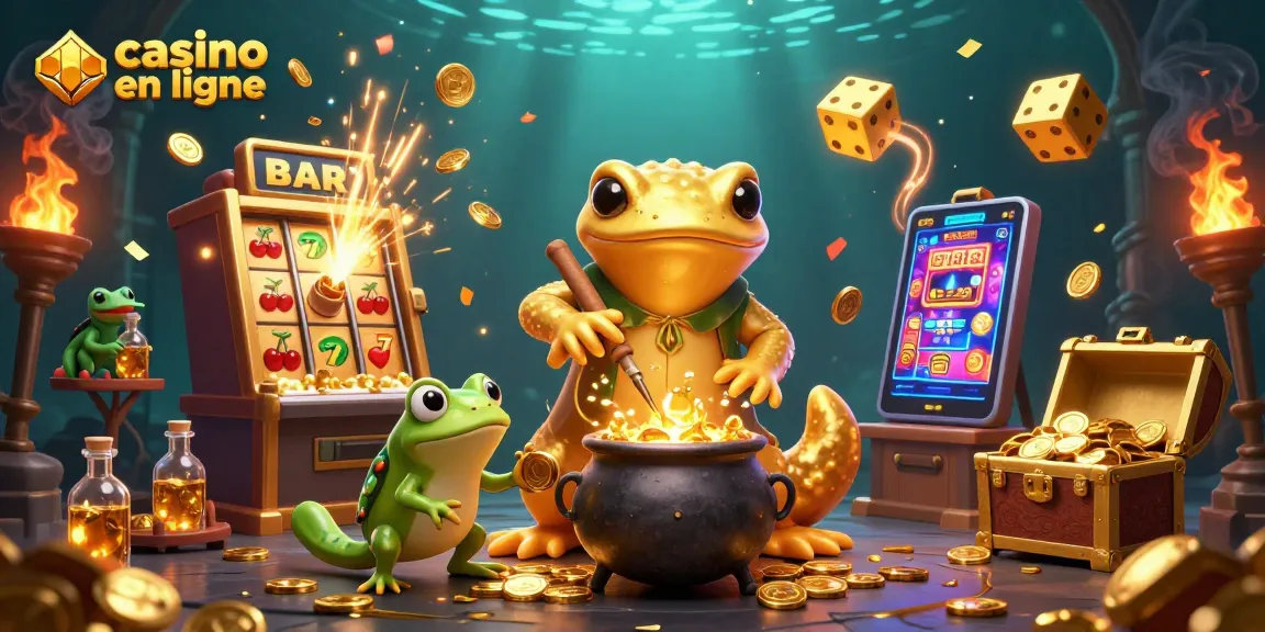Jouez au casino en ligne avec cette illustration d'un alchimiste et des éléments de jeu passionnants.