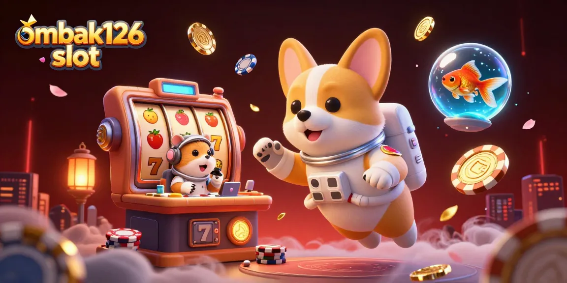 Experience the excitement of ombak126 slot in a vibrant space casino with colorful characters.
