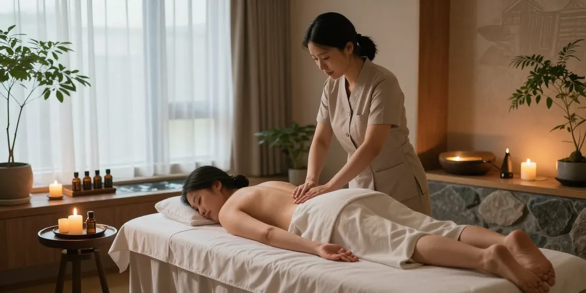 Relaxing 서울출장안마 therapy session in a serene spa environment with soft lighting and natural decor.